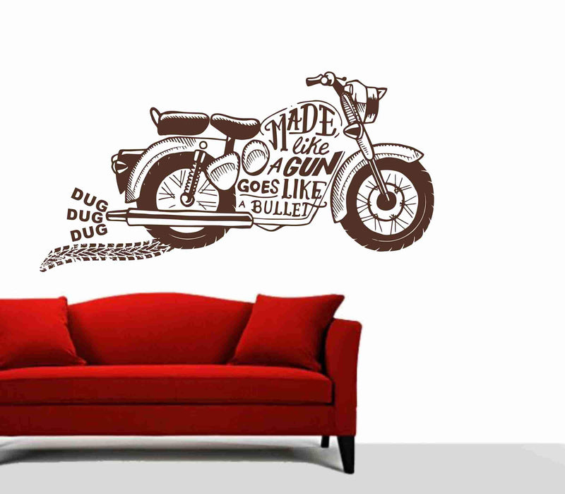 Sticker Hub Bullet Bike Wall Sticker, Vinyl Self Adhesive Bike Rider Wall Sticker_ BS536