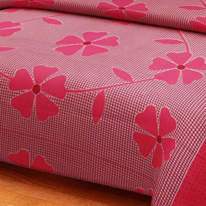 IVAZA Premium 160 TC Latest Beautiful 3D Floral Bedsheet Double Bed Polycotton with Two Pillow Covers (Pink)