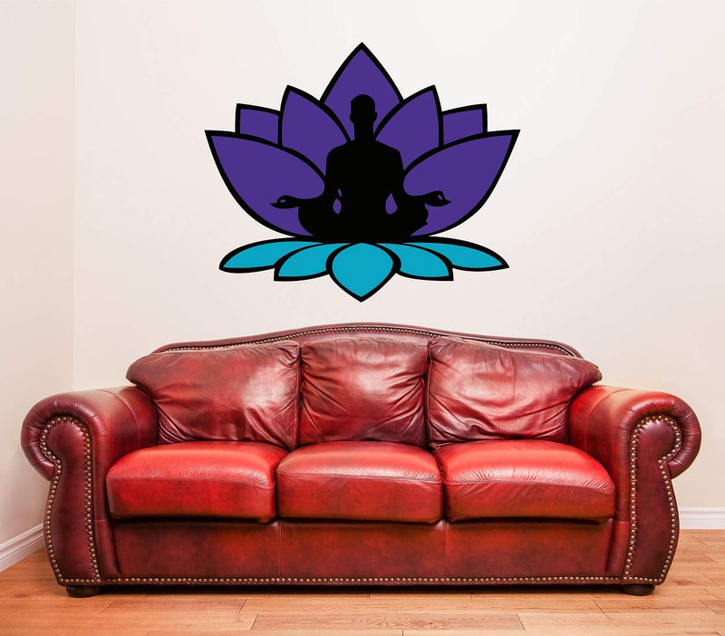 Tuffuk Meditation Yoga Large Vinyl Wallstickers for Home Decorations(40 cm x 50 cm)4TZ279