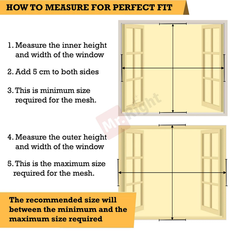 Mr. Right Mosquito Net for Window (4X4 Feet) (Grey), Pre-Stitched with Velcro, Stay Safe Inside, Keep Mosquitoes Outside (120x120CM)