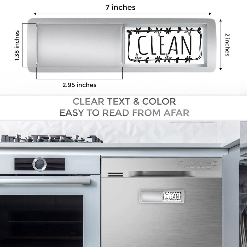 Sperric Dishwasher Magnet, Clean Dirty Sign Indicator For Dishwasher Non-Scratch Easy To Read And Strong Slide For Changing Signs, Sleek And Convenient Design, Heavy Duty Magnet With Optional Stickers