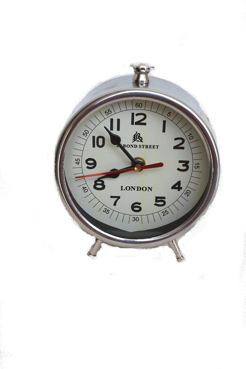 Chrome Finish Handmade Desk Clock Perfect Working Analog Clock