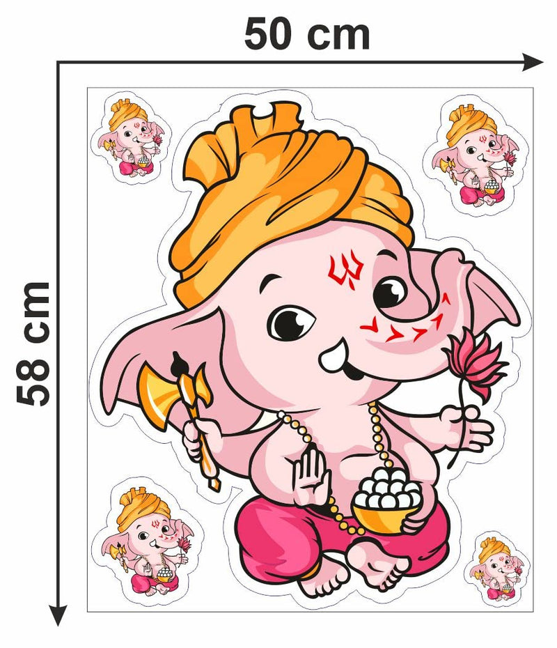 Delight Art Shree Lord Ganesha Ganpati ji Wall Sticker Size - ( 47*55 ) cm Model id - ( DAMC00596L )