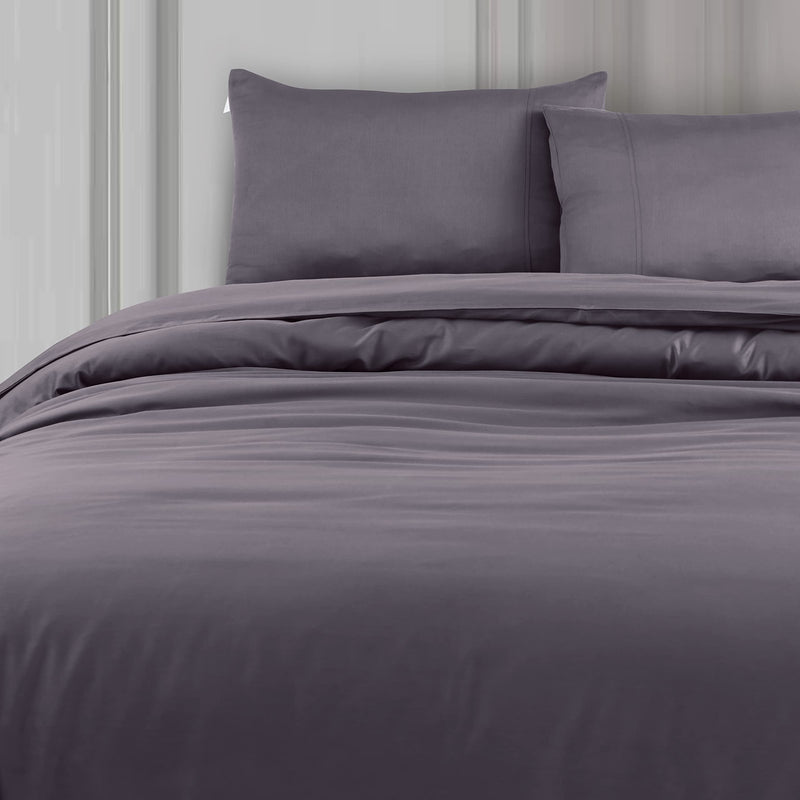 Spread Spain Madison Avenue Cotton with Light Silky and Sateen Sheets 400 Thread Count Fitted Bedsheet with 2 Pillow Cover (Fudge)