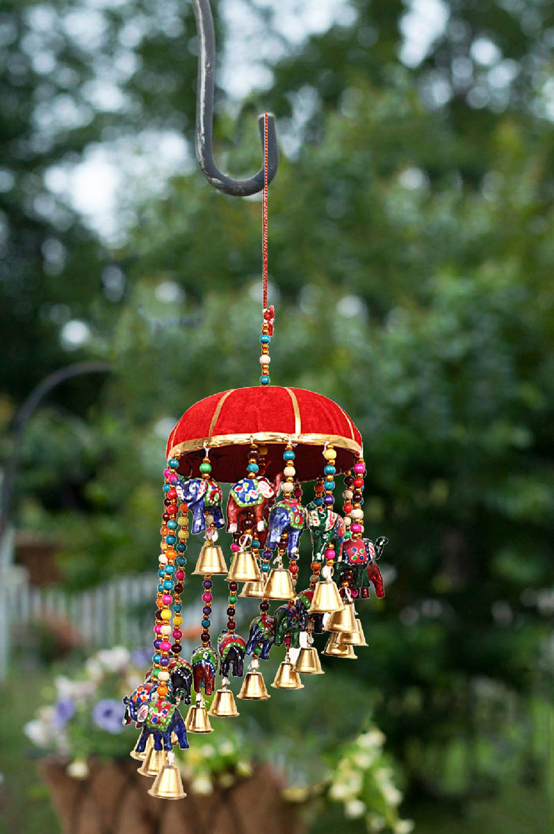 Sparkling 19 Elephant Set Wind Chime for Home Decor