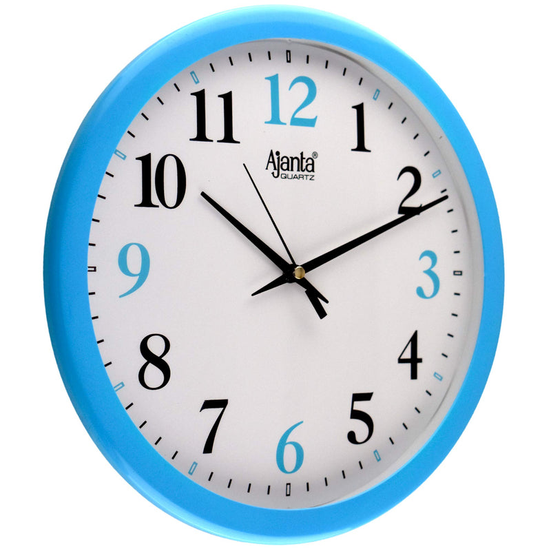 Ajanta Plastic Square Wall Clock for Home/Kitchen/Living Room/Office (Blue, Step Movement) - Analog, 40 Mm, 26 Cm