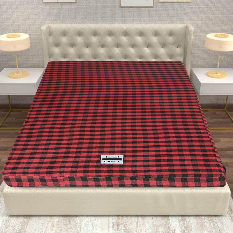 COLOFLY 72x35x3 Inch Pu Foam Single Bed Mattress, Red & Black