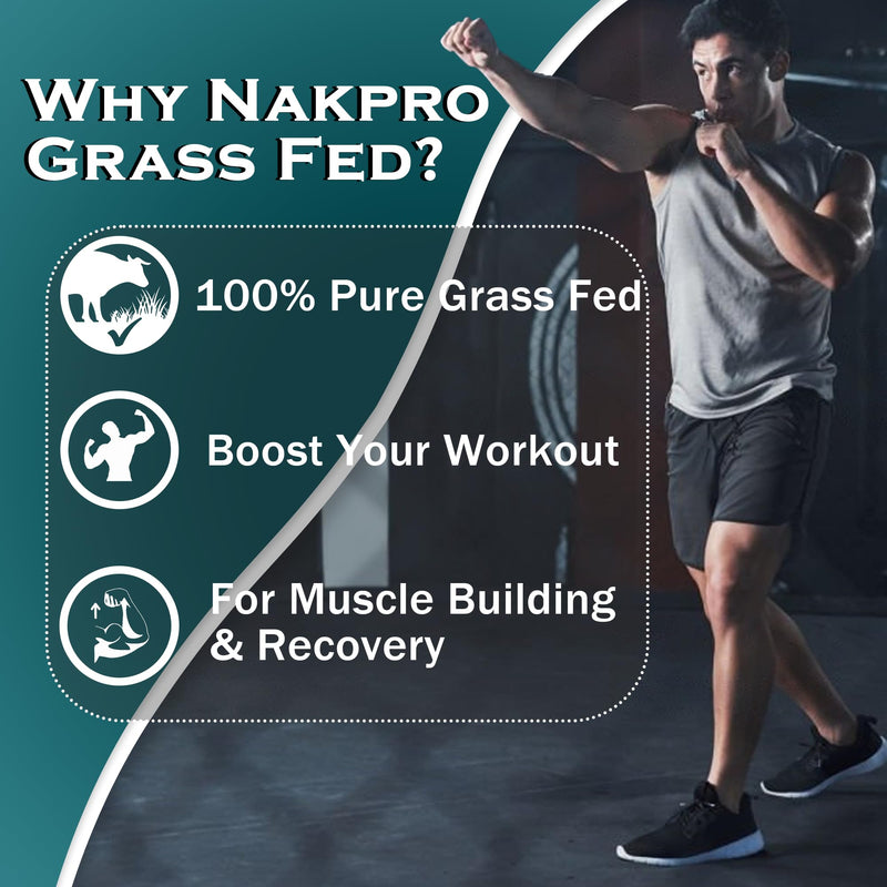 NAKPRO Grass Fed Whey Protein Concentrate Muscle Recovery Protein Powder (2 Kg, Double Rich Chocolate)