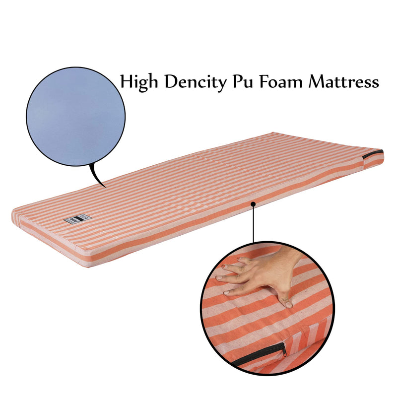 COLOFLY Pu Foam Mattress (Single, Orange)