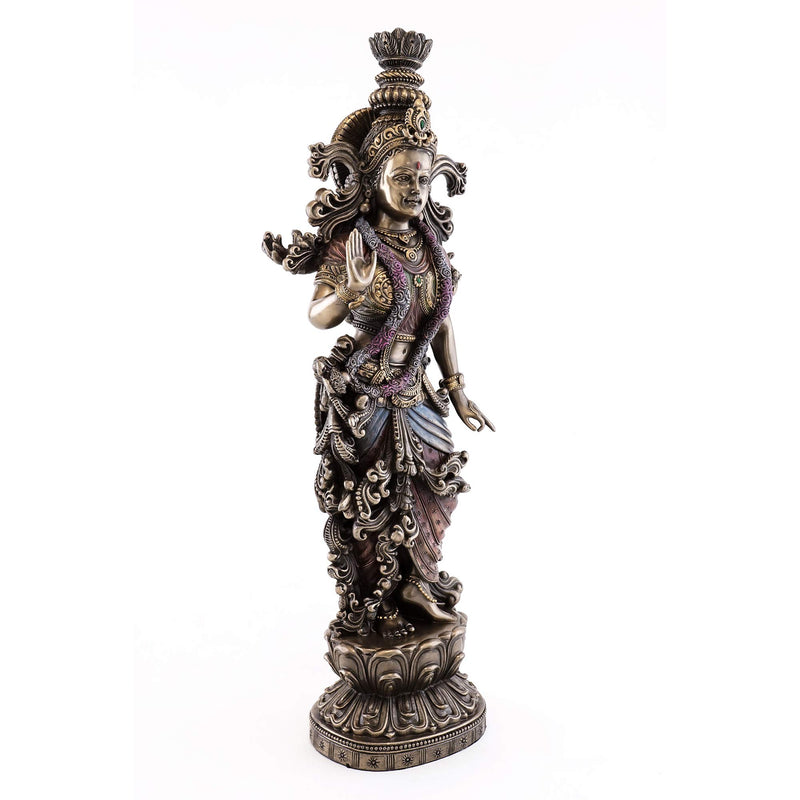 Top Collection 14.5" H 4.5" W Radha Statue in Cold Cast Bronze- Hindu Goddess and Beloved Consort of Lord Krishna Sculpture