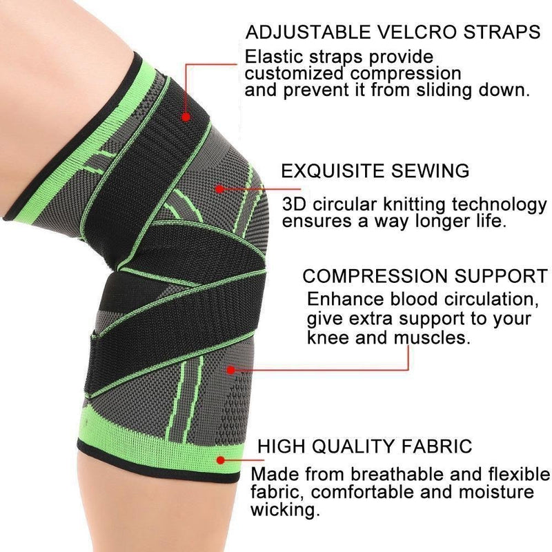 Vitoki Compression Knee Sleeve Knee Brace For Men & Women, Knee Support For Running, Crossfit, Basketball, Pain Relief, ACL MCL Faster Recovery Adjustable Strap Single Wrap Nylon, One size