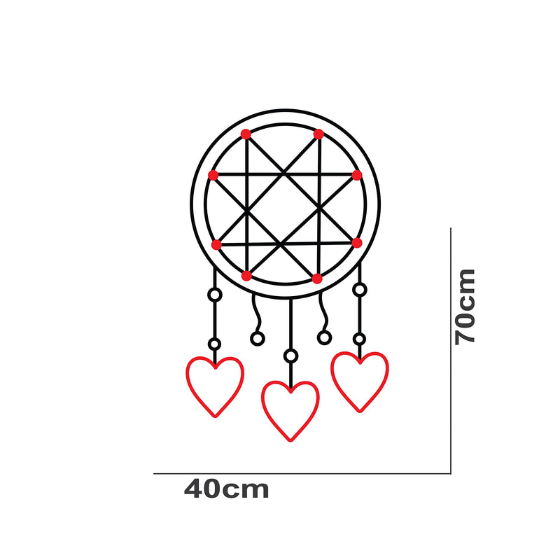 VVWV® Heart Dream Catcher Wall Stickers for Living Kids Girls Boys Bedroom Home & Kitchen Hall Wall Vinyl Decor L x H 40 x 70 Cms