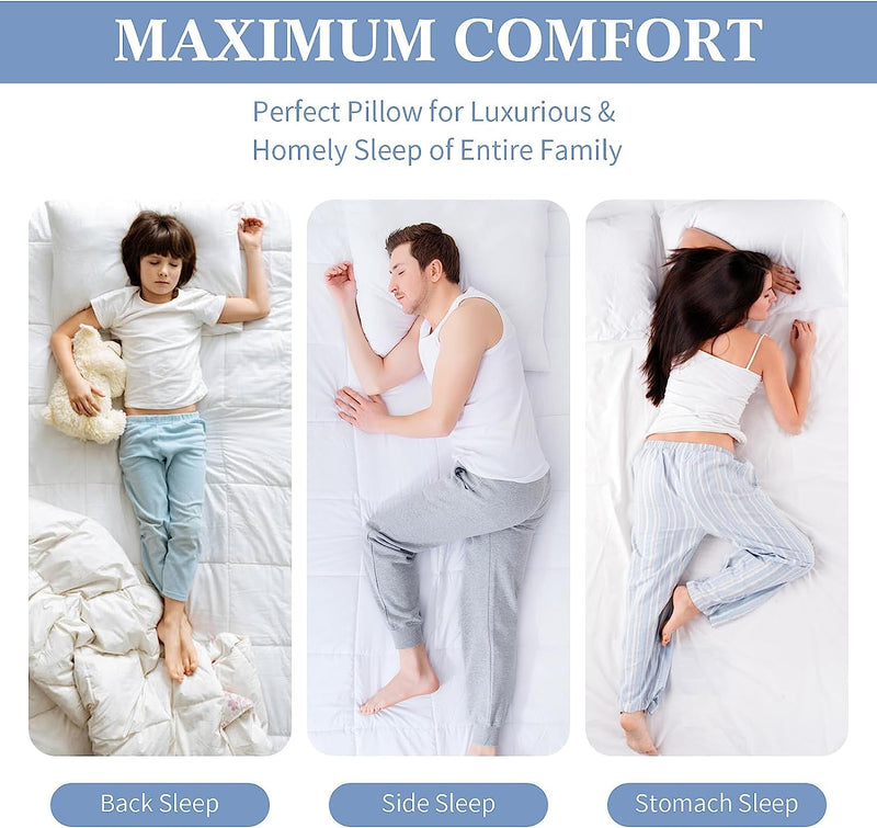 Cushio® White Fibre Pillow - 27"x16" (Set of 4) - Enhance Your Sleep Quality Wake Up Refreshed