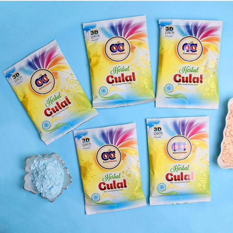 Gurjas Fancy Kitchen Holi Gulal 100% Natural and Herbal Gulal Organic Coloured Powder Non-Toxic and Skin Friendly Colour and Safe for Kids - (Muliticolour)
