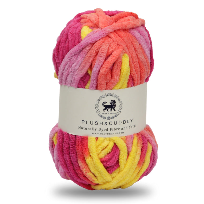 NESTNHAVEN, Wool, Plush & Cuddly, Chenille Yarn Supersoft Knitting Wool Ball, (1 Ball/100 Gram Each) Multi Colour Ball Suitable for Craft, Babywear, Baby Blankets, 5 Bulky, Shade no - NNHB020