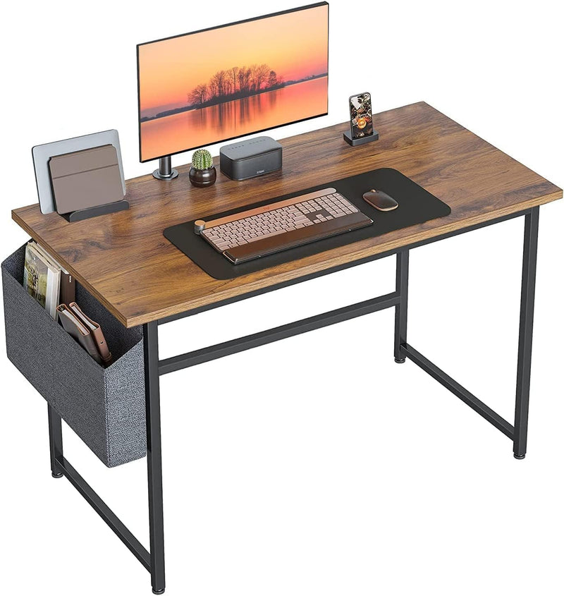 CubiCubi Multi-Purpose Computer Desk, Laptop Table, Home Office Writing Study Desk, Ideal for Work from Home, Office Desk, DIY Table, Easy to Assemble (Brown)