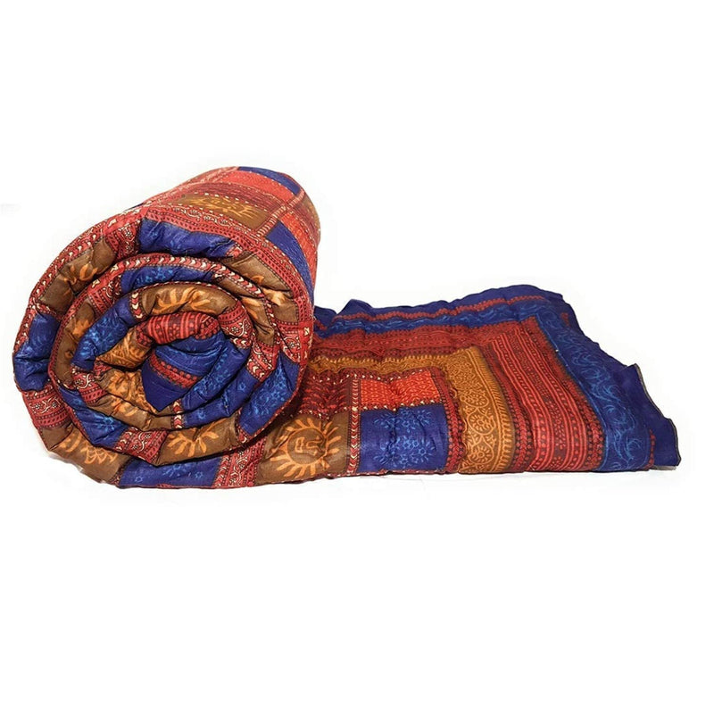 SIBLEY Cotton Soft Jaipuri Razai Traditional Elephant Print Double Bed Winter Heavy Ac Blanket (Daabu)