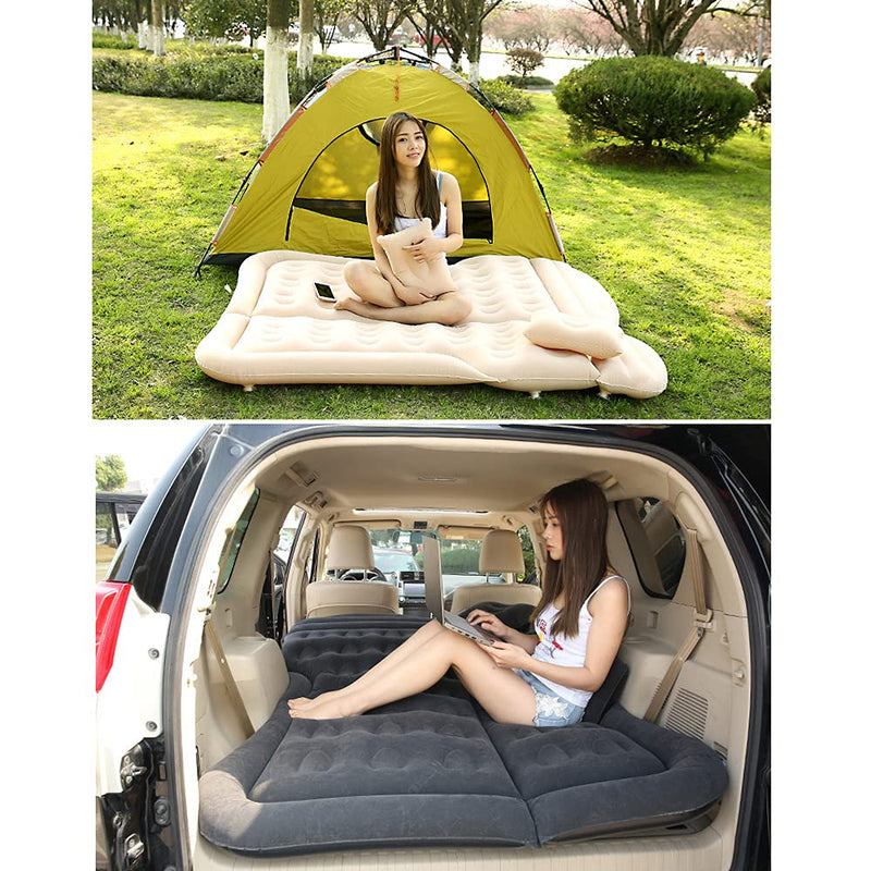 Car Bed Air Mattress Universal SUV Car Travel Slee g Pad Outdoor Cam g Mat(Grey) -Layfoo