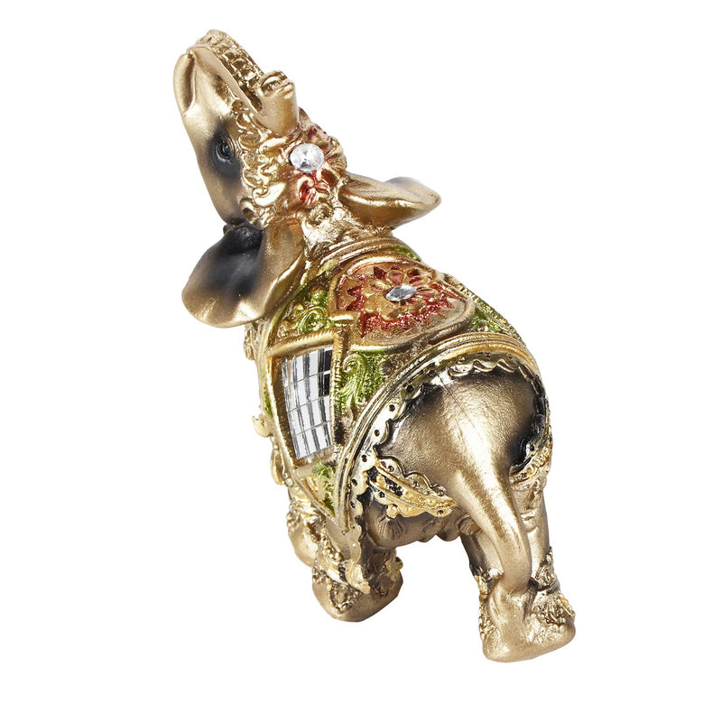 Akozon Elephant Statue Lucky Feng Shui Green Elephant Statue Sculpture Wealth Figurine Gift Home Decoration(S)