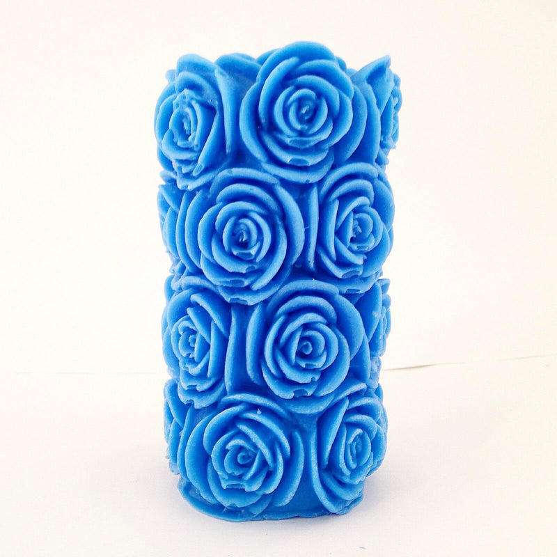 The Decor Affair 1 Pcs Blue Rose Pillar Scented Candle That Awakens Your Senses with Its Mesmerizing Aroma, Elevating Your Living Spaces to Celestial Heavens of Pure Bliss and Luxurious Indulgence.