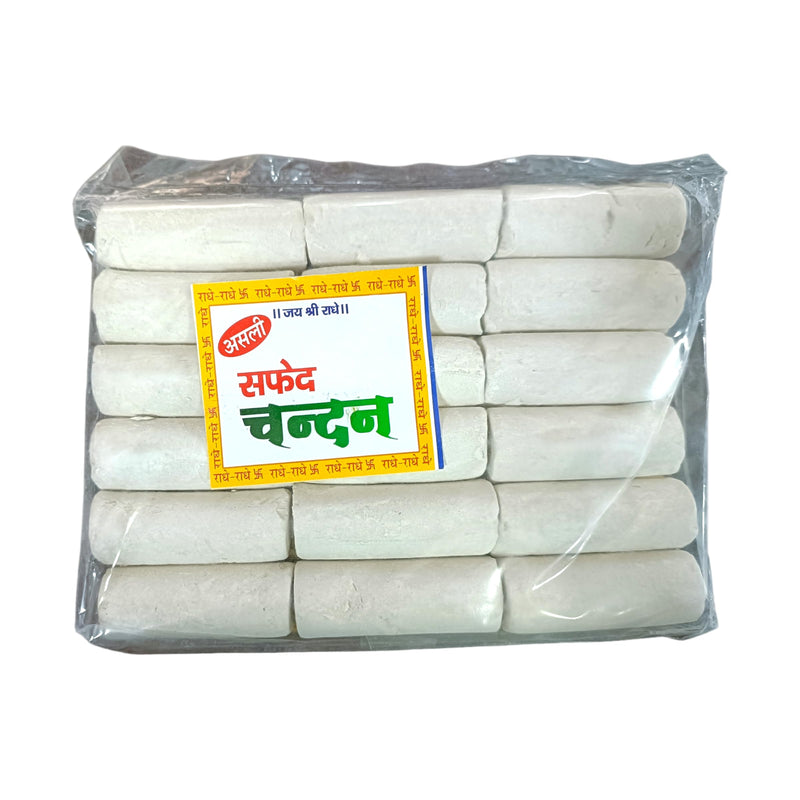 Dev Samagri Pure White Chandan || Natural Safed Tika || Pack of 18 Tilak Stick