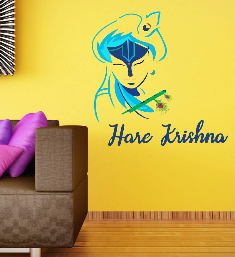 Tuffuk Hare Krishna Large Vinyl Wallstickers for Home Decorations(70 cm x 70 cm)5TZ254