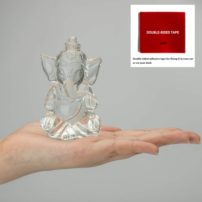 ZenBless Ganesh Hindu Sculpture Crystal Statues for Car Dashboard/Home/Office Decor Ganesh Chaturthi