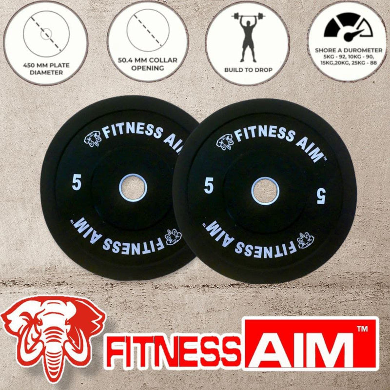 Fitness Aim Olympic Rubber bumper plate.(Pair) 5KG