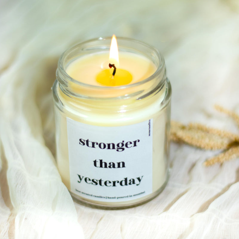 Stronger Then Yesterday - Positive Vibes Scented Candles Gift Set | Good Vibes Gift Set for Women | Good Vibes Gift Set | Good Vibes Scented Candles | Positive Vibes Home Decor | Motivation Gifts