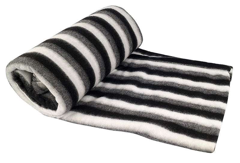 Zacharias Black and White Stripe Single Bed Fleece Blanket (Size :Single :60X90 Inch) Pack of 5