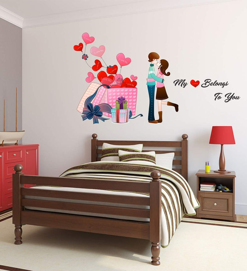 Tuffuk Velantine Love Couple Large Vinyl Wallstickers for Home Decorations(110 cm x 60 cm)5TZ0149