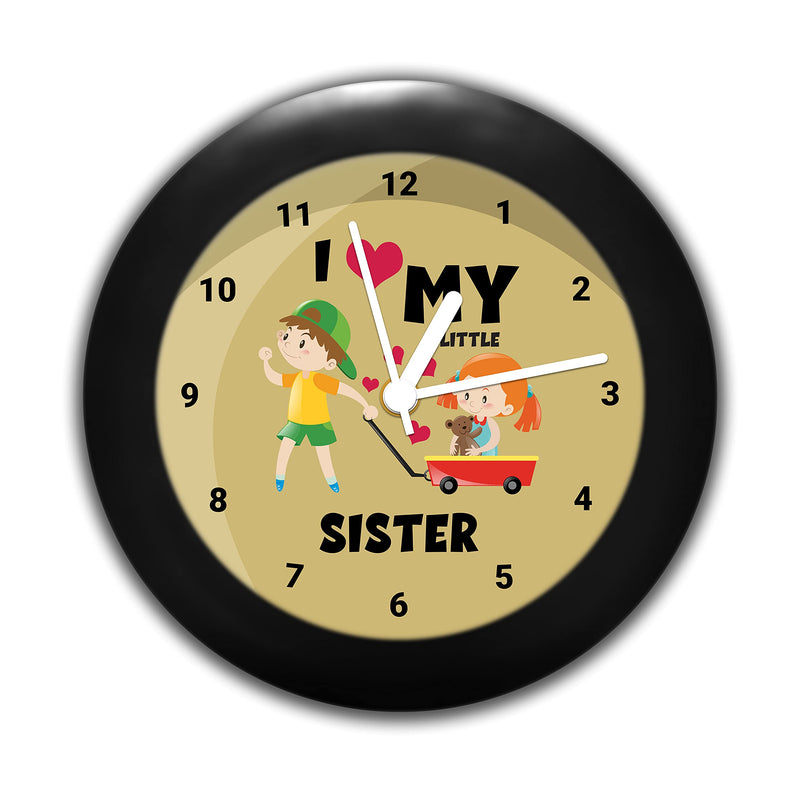 MC SID RAZZ -I love my little sister - design table clock | Desk Clock for Home and Office,Best gift for friends