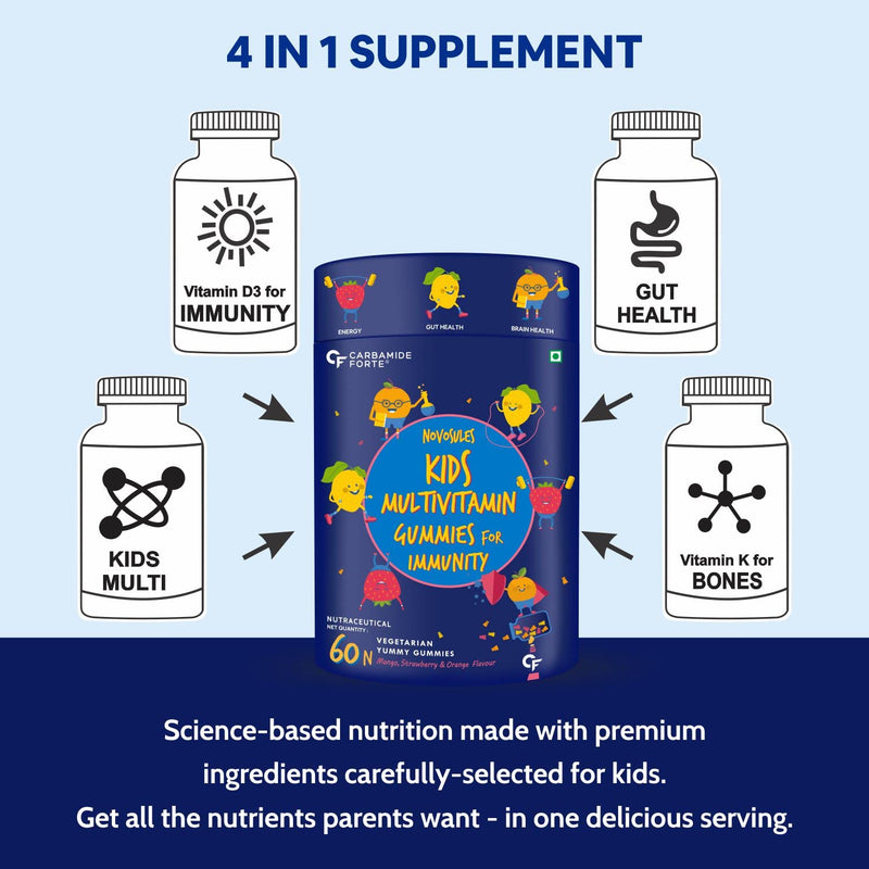 Carbamide Forte Multivitamin Gummies for Kids & Adults with Superfoods–60 Gummies