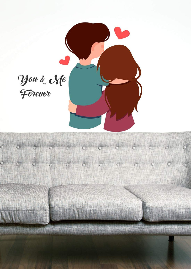 Tuffuk Love Couple Large Vinyl Wallstickers for Home Decorations ( 70 cm x 60 cm)5TZ021