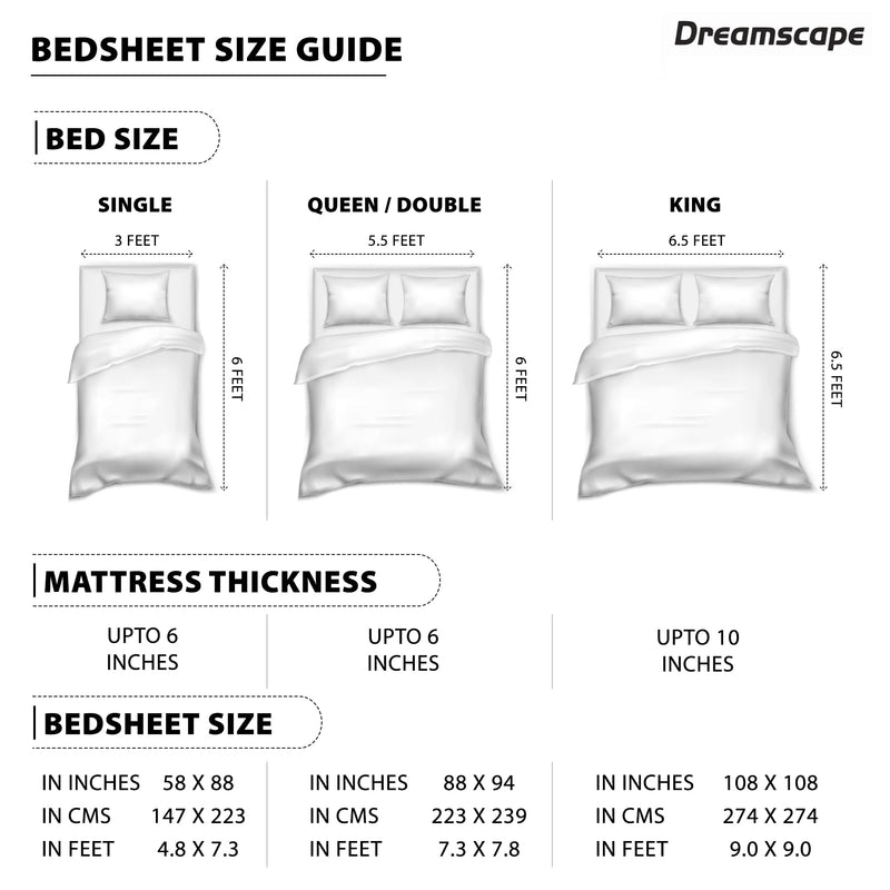 Dreamscape 100% Cotton Satin King Bedsheet with 2 Pillow Covers | 200 TC Floral Dark Pink for King Bed (8.3ft X 9ft)