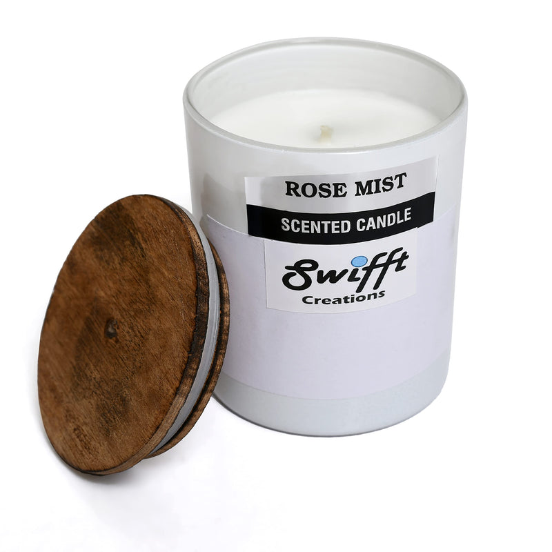 Swifft Creations |Aromatic Candle Jar| Highly Scented| Gift Pack of 1| Home Decor Candle|24 Hour Burning Time (Rose Mist)