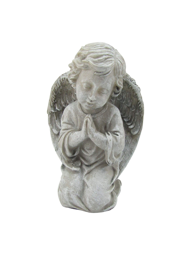 Comfy Hour Resin 8" Angel Kneeling Praying Figurine, Gray