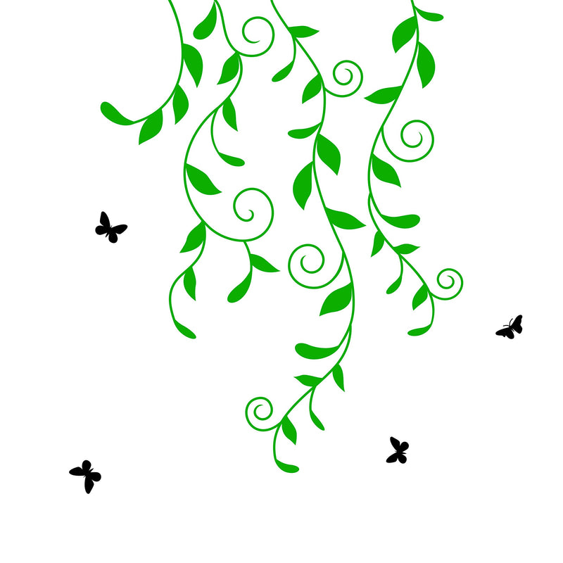 Tuffuk Green Leaves Large Vinyl Wallstickers for Home Decorations (70 cm x 80 cm)5TZ357