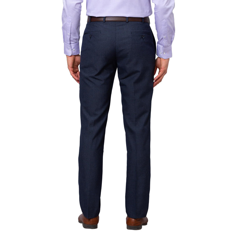 Park Avenue Men's Smart Fit Polyviscose Blend Flat Front Plain Pattern Dark Blue Formal Trouser (Size: 36)-PMTX07544-B8