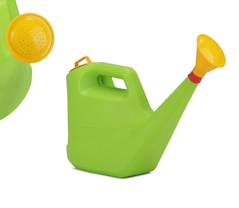 GTB Watering Can (5L) | Plastic Green Water Can with Sprayer for Plants/Garden | Indoor Outdoor Watering Shower Can | Sprinkler for Plants | Watering Hand Bottles for Garden | Water Spray Can