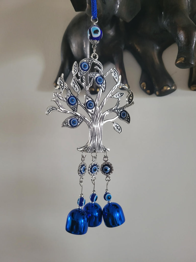 Bell Evil Eye, Metal Wind Chimes for Balcony,Entrance Door,House Warming Gift (Tree)