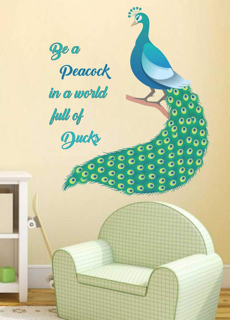 Tuffuk Peacock Large Vinyl Wallstickers for Home Decorations(60 cm x 70 cm)5TZ036