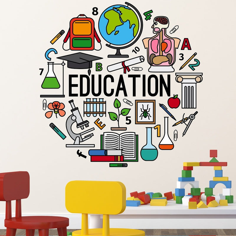 Wallstick Vinyl Education Wall Sticker (49 cm X 4 cm, Multicolor) (69-3297)