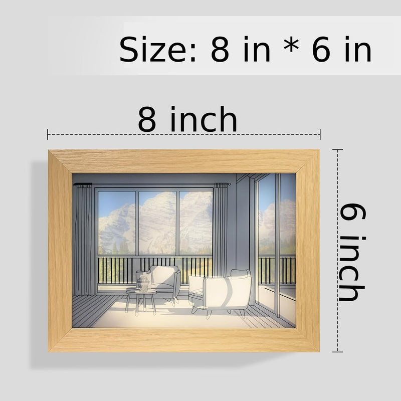 One94Store 3D LED Sunset Painting with Indoor Hall Design LED Light Photo Frame and Three Lighting Modes, Wall Art Decor, Bedside Lamp, Perfect for Living Room, Bedroom