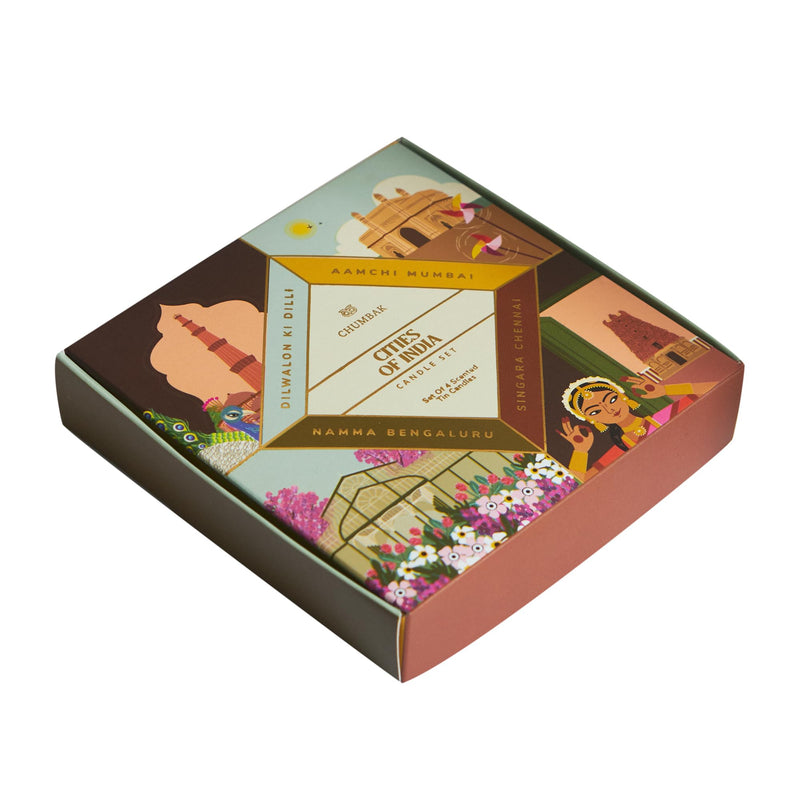 Cities of India Tin Candles Gift Box | Set of 4