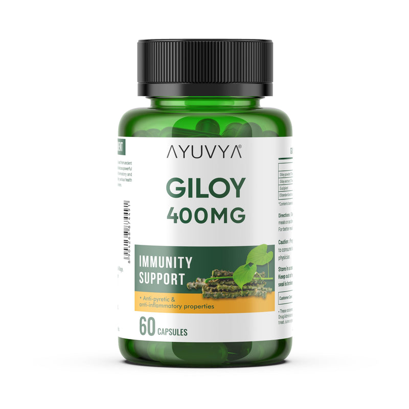 Ayuvya i-Gain+ Weight Gainer & Giloy Capsules | Helps in Increasing Muscle Mass & Strength | Herbal & Natural, Weight Gain Tablets | Giloy 500mg Pure Guduchi Powder & Extract - Immunity Booster & Liver Support Supplement | Combo