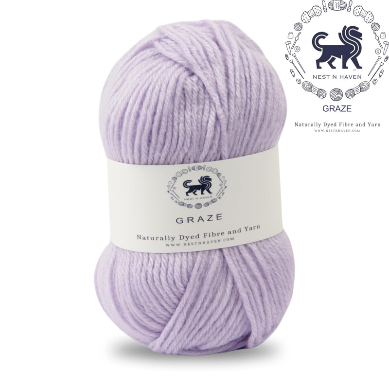 Nestnhaven Acrowools Graze Hand Knitting and Crochet Yarn. Pack of 1 Ball - 100gms. Shade no - NNHG002 (Lilac)