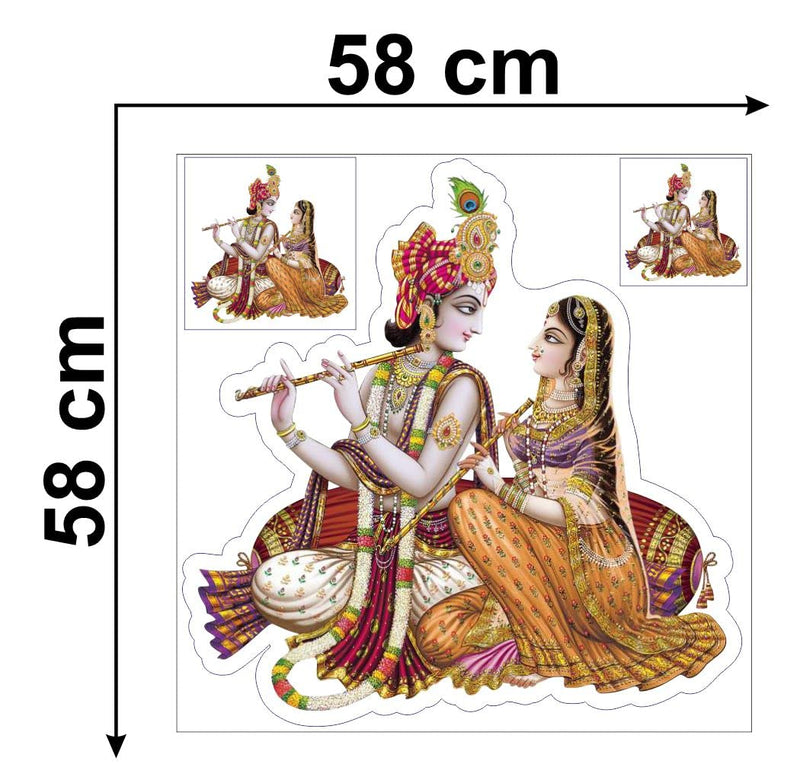 Delight Art Radha Krishna Design Wall Sticker Size - ( 53*54 ) cm Model id - ( DAMC00695L )