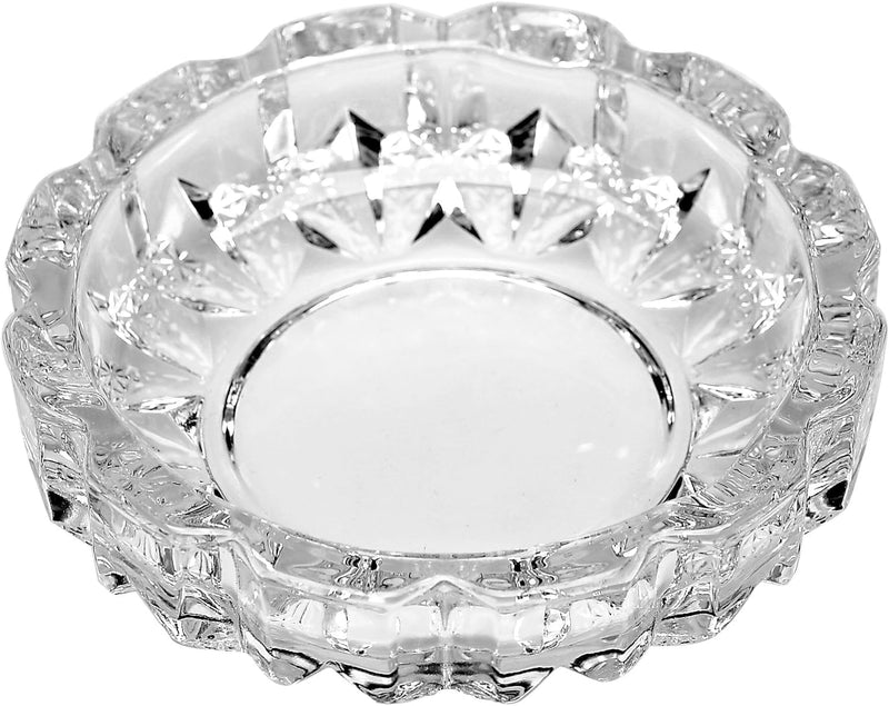 Ashritha (Round) - Deli Green Apple Crystal Heavy Glass Ashtray for Indoor and Outdoor Decorative (Round)