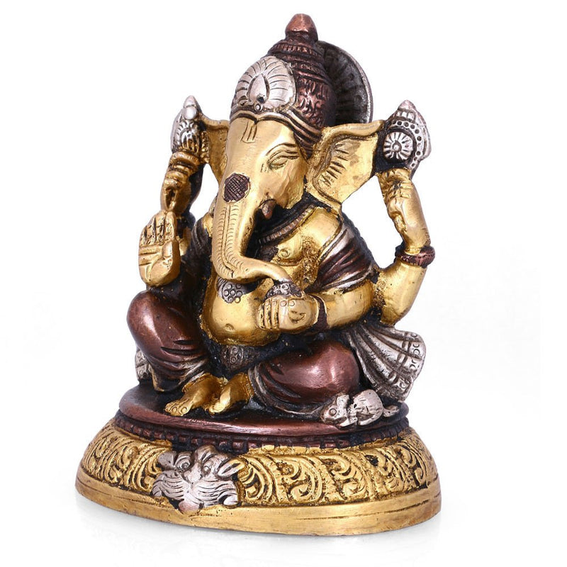 Collectible India God Ganesha Brass Idol Elephant Success Lord Ganesh Sculptures